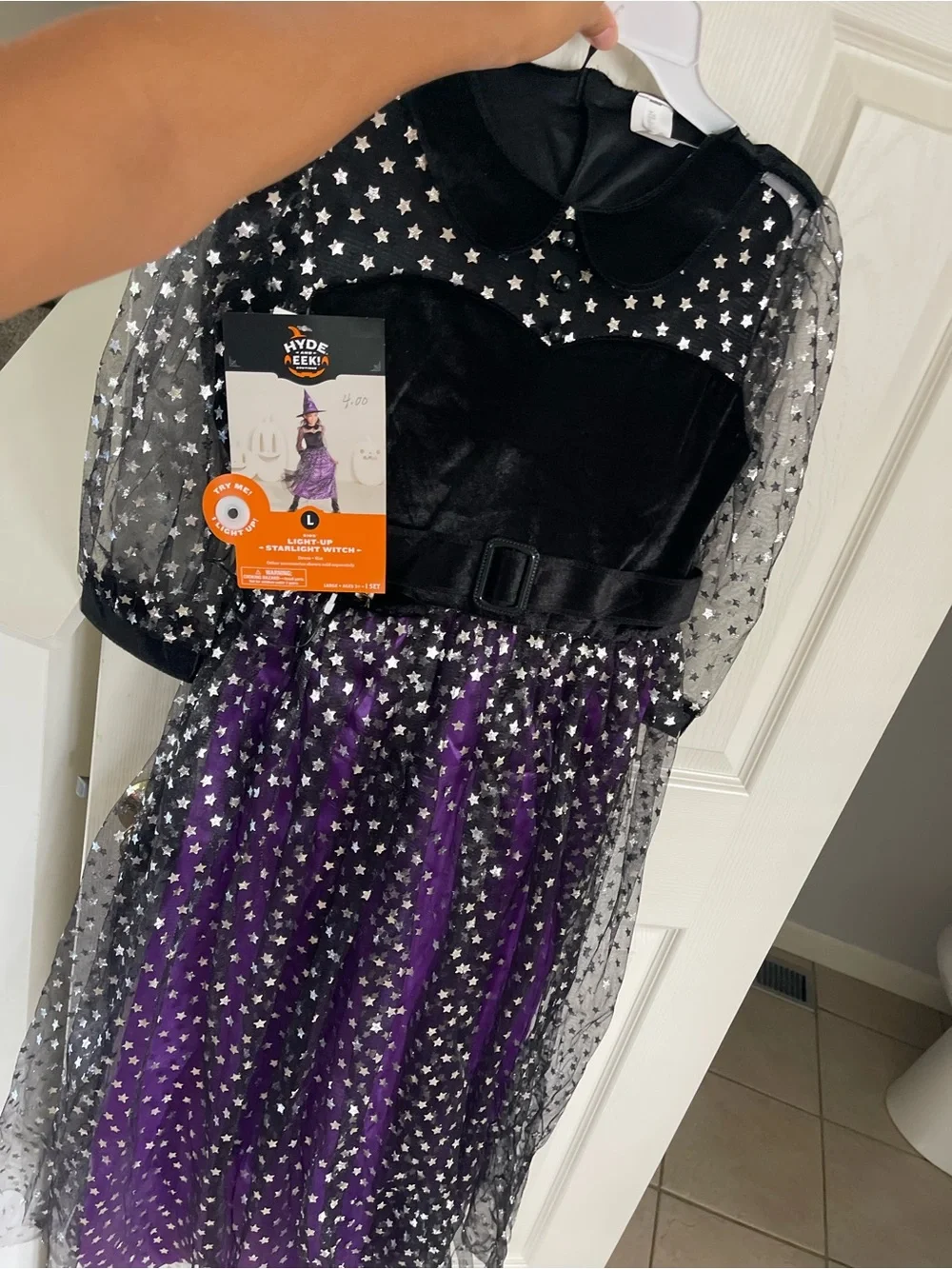 Hyde & EEK! Boutique Light-Up Starlight Witch Costume Dress for girls size L